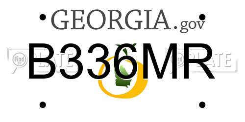 B336MR Georgia License Plate