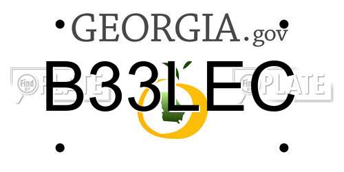 B33LEC Georgia License Plate