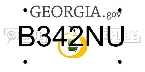 B342NU Georgia License Plate