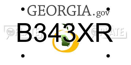 B343XR Georgia License Plate