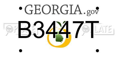 B3447T Georgia License Plate