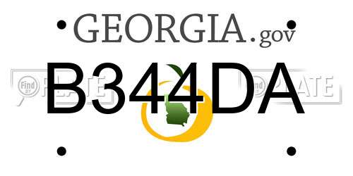 B344DA Georgia License Plate