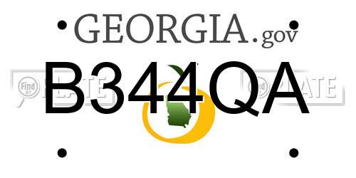 B344QA Georgia License Plate