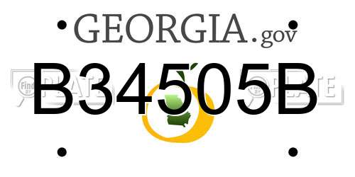 B34505B Georgia License Plate