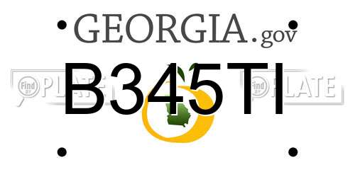B345TI Georgia License Plate