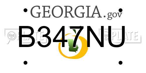 B347NU Georgia License Plate