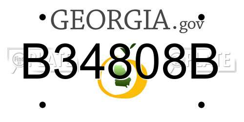 B34808B Georgia License Plate