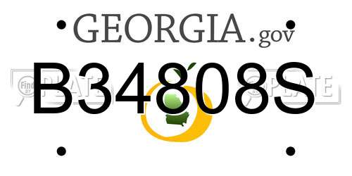 B34808S Georgia License Plate