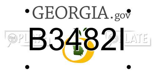 B3482I Georgia License Plate