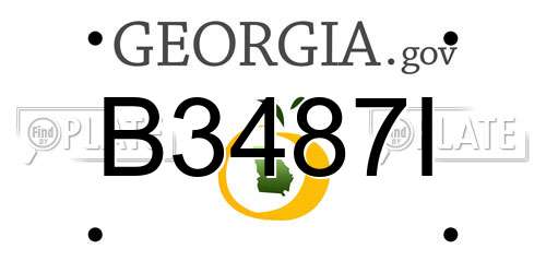 B3487I Georgia License Plate