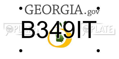 B349IT Georgia License Plate