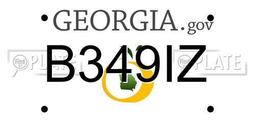 B349IZ Georgia License Plate