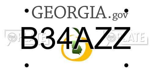 B34AZZ Georgia License Plate