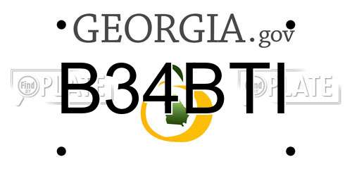 B34BTI Georgia License Plate