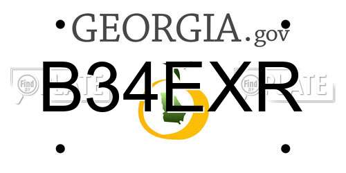 B34EXR Georgia License Plate