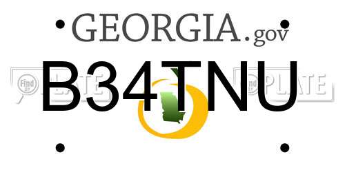 B34TNU Georgia License Plate