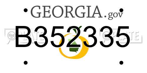 B352335 Georgia License Plate
