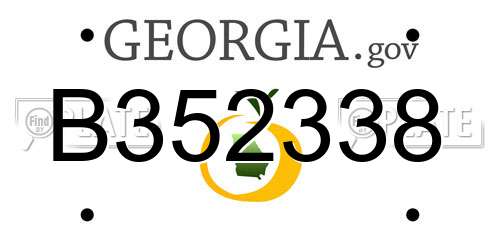 B352338 Georgia License Plate