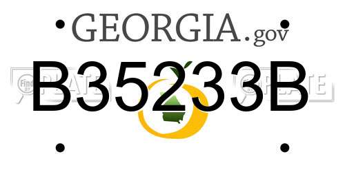 B35233B Georgia License Plate