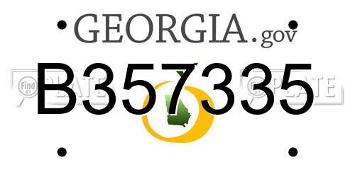 B357335 Georgia License Plate