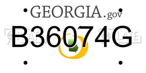 B36074G Georgia License Plate