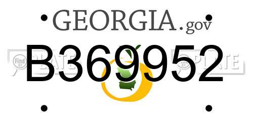 B369952 Georgia License Plate