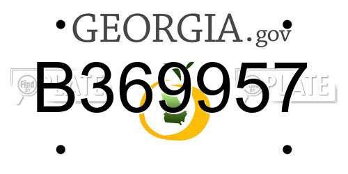 B369957 Georgia License Plate