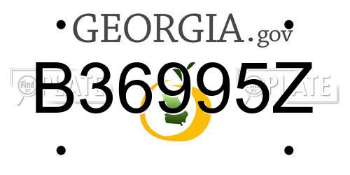 B36995Z Georgia License Plate