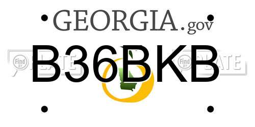 B36BKB Georgia License Plate
