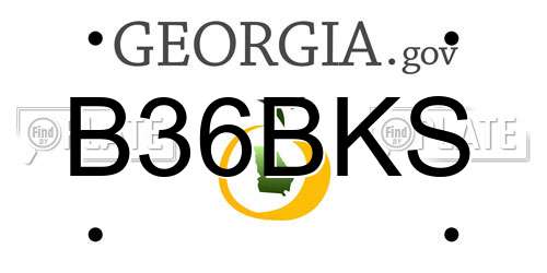 B36BKS Georgia License Plate