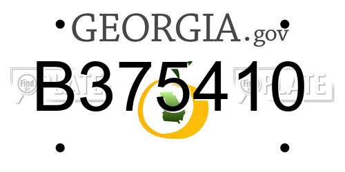 B375410 Georgia License Plate
