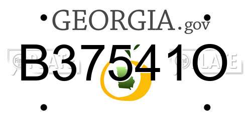 B37541O Georgia License Plate