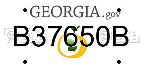 B37650B Georgia License Plate