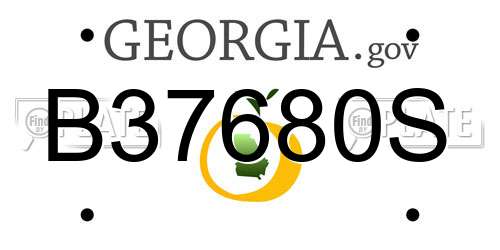 B37680S Georgia License Plate