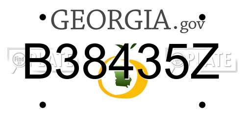 B38435Z Georgia License Plate
