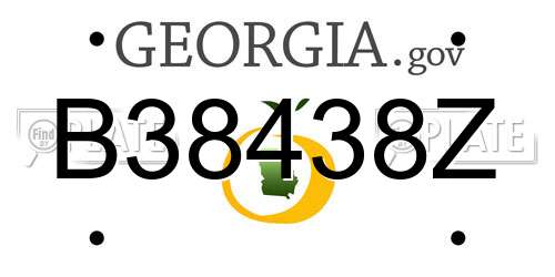 B38438Z Georgia License Plate