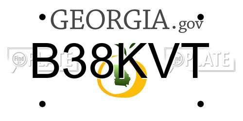 B38KVT Georgia License Plate