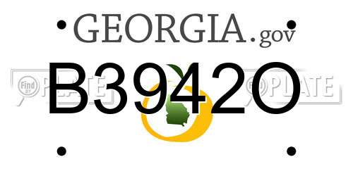 B3942O Georgia License Plate