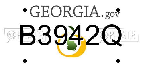 B3942Q Georgia License Plate