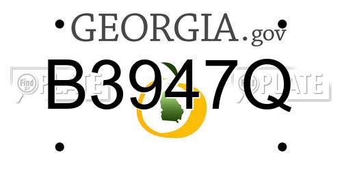 B3947Q Georgia License Plate