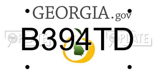 B394TD Georgia License Plate