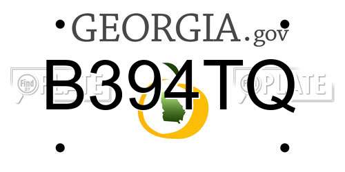 B394TQ Georgia License Plate