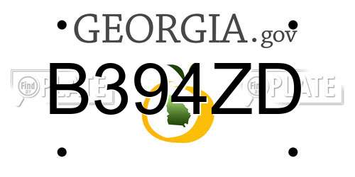 B394ZD Georgia License Plate
