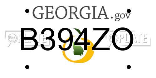 B394ZO Georgia License Plate