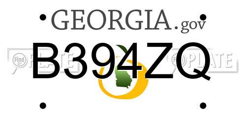 B394ZQ Georgia License Plate