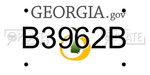 B3962B Georgia License Plate