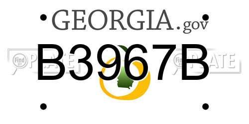B3967B Georgia License Plate