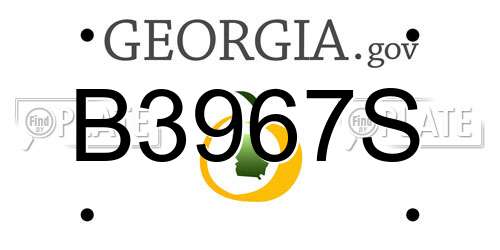 B3967S Georgia License Plate