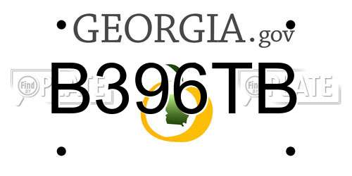 B396TB Georgia License Plate