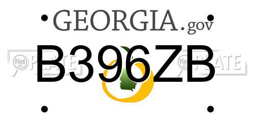 B396ZB Georgia License Plate